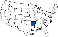 Arkansas Area Code Map