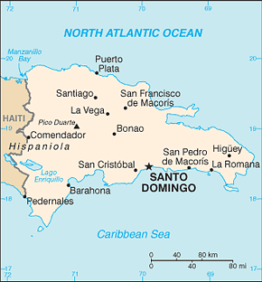 Dominican Republic Area Code Map